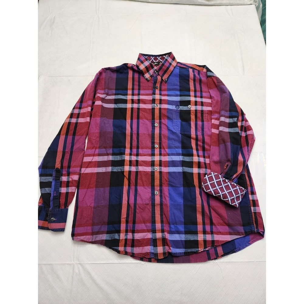 Wrangler George Strait Shirt Mens Large Plaid Button Down‎ Western Rodeo Cowboy